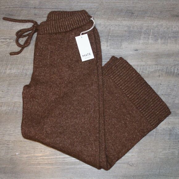 MATE THE LABEL WOMEN'S ALPACA SWEATER WIDE LEG PANTS CSN BROWN NWT M $298 - Picture 3 of 6
